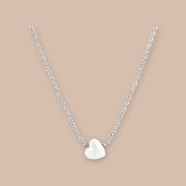 Moonstone Heart Necklace Sterling Silver