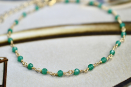 Green Onyx Harmonic Bracelet / Gold Vermeil