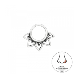 Bali Lotus Nose Ring Sterling Silver