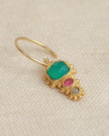 Hanging Komi Green Agate Gold Vermeil Earrings / Muja Juma