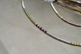 La Tarifa Natural Beaded  Set / Green Silver