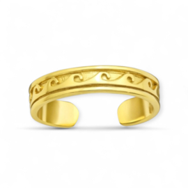 Waves Toe Ring Gold Vermeil