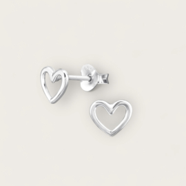 Heart Studs Sterling Silver