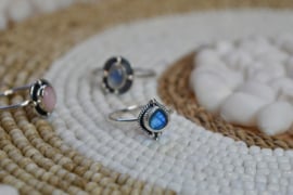 Labradorite Drop Ring Sterling Silver