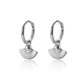 Sterling Silver Fan Hoops