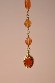 Sunset Carneool Oorstekers - Gold Plated