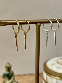 Hanging Spike Hoops Gold Vermeil Oorbellen