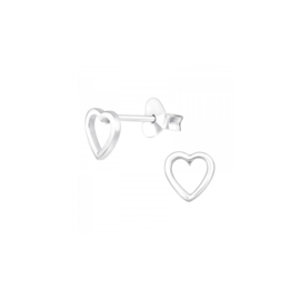 Open Hearts Studs Sterling Silver Oorstekers