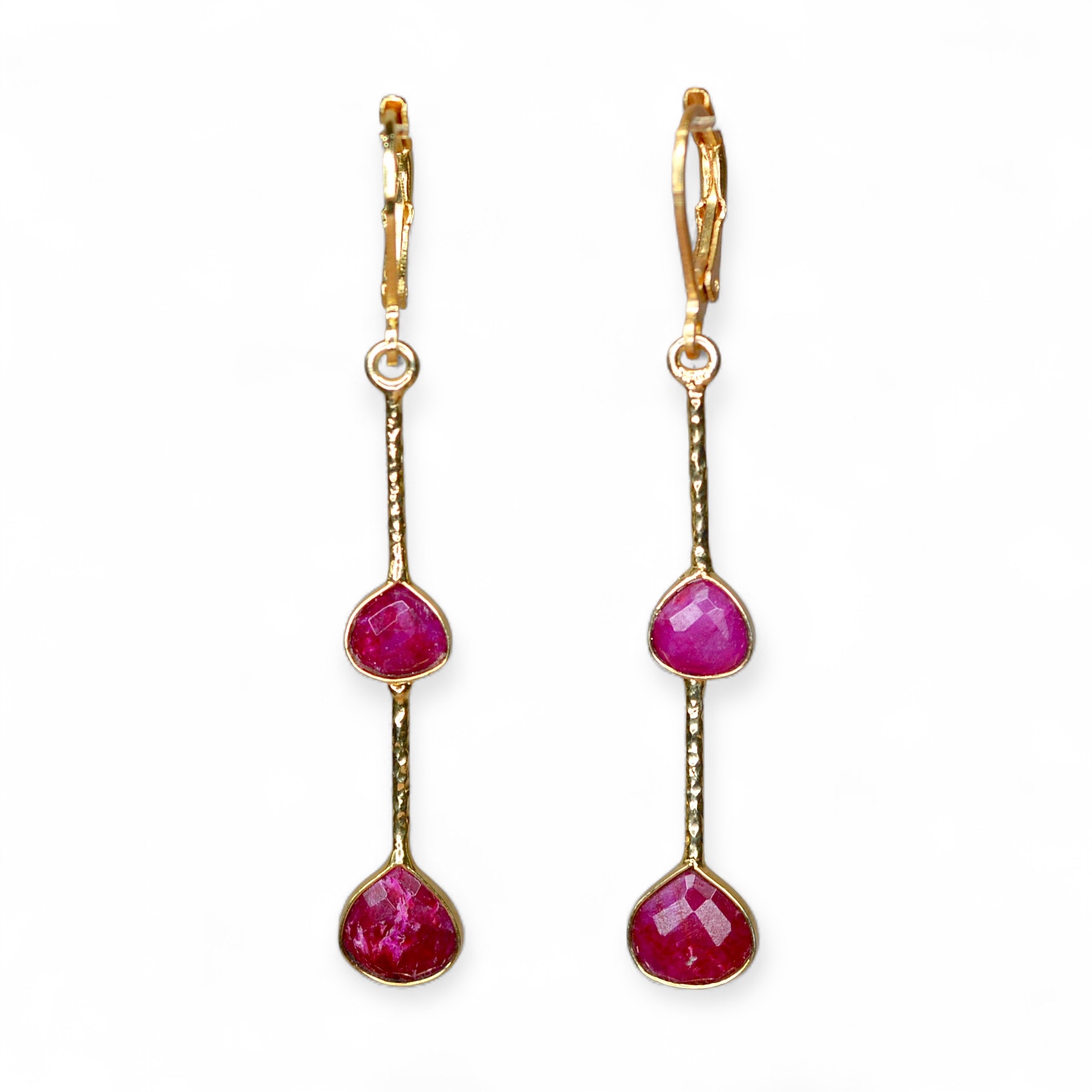 Mehira Dusk Ruby Earrings Gold Plated