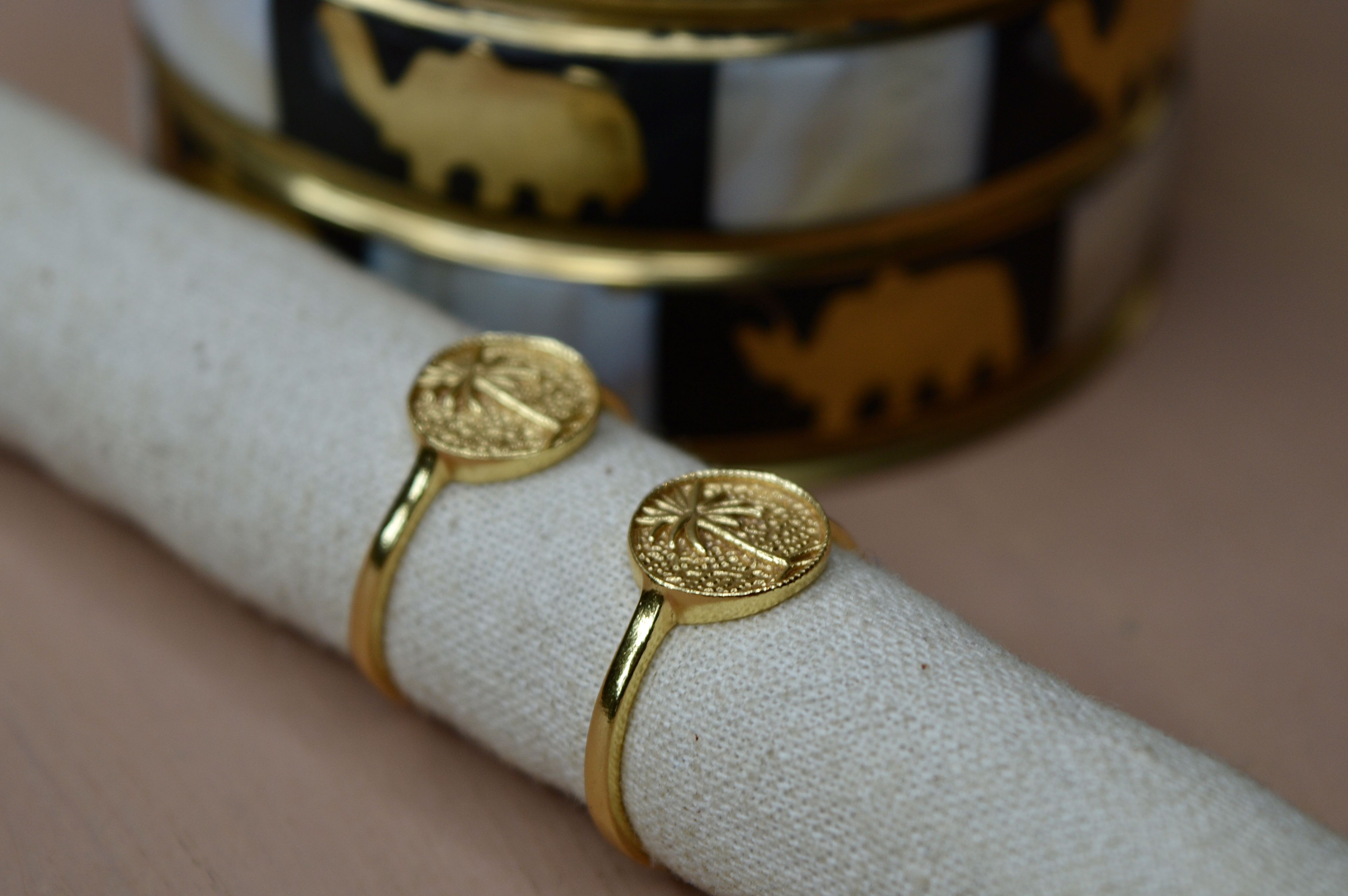 Palm Signet Ring Gold Plated