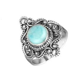 Larimar Boho Ring Sterling Silver