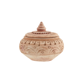 Handmade Terracotta Jar With Lid / Madam Stoltz