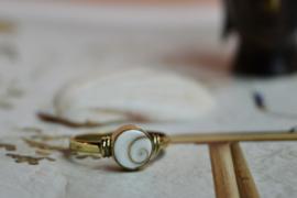 Shiva Eye Shell Ring - Brass