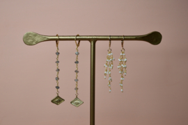 Lunar Eye Labradoriet Oorbellen - Gold Plated