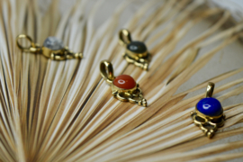 Round Gemstone Pendant Brass