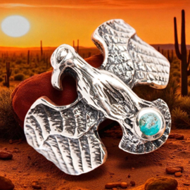 Spirit Eagle Turquoise Ring Sterling Silver
