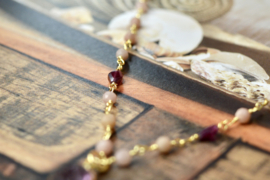 Amethist Mystic Leaf Ketting - Gold Plated