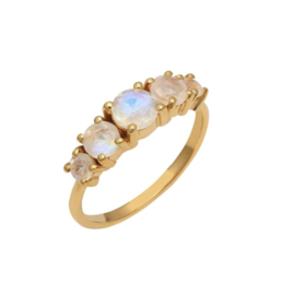 Moonstone Multi Stone Ring Gold Vermeil