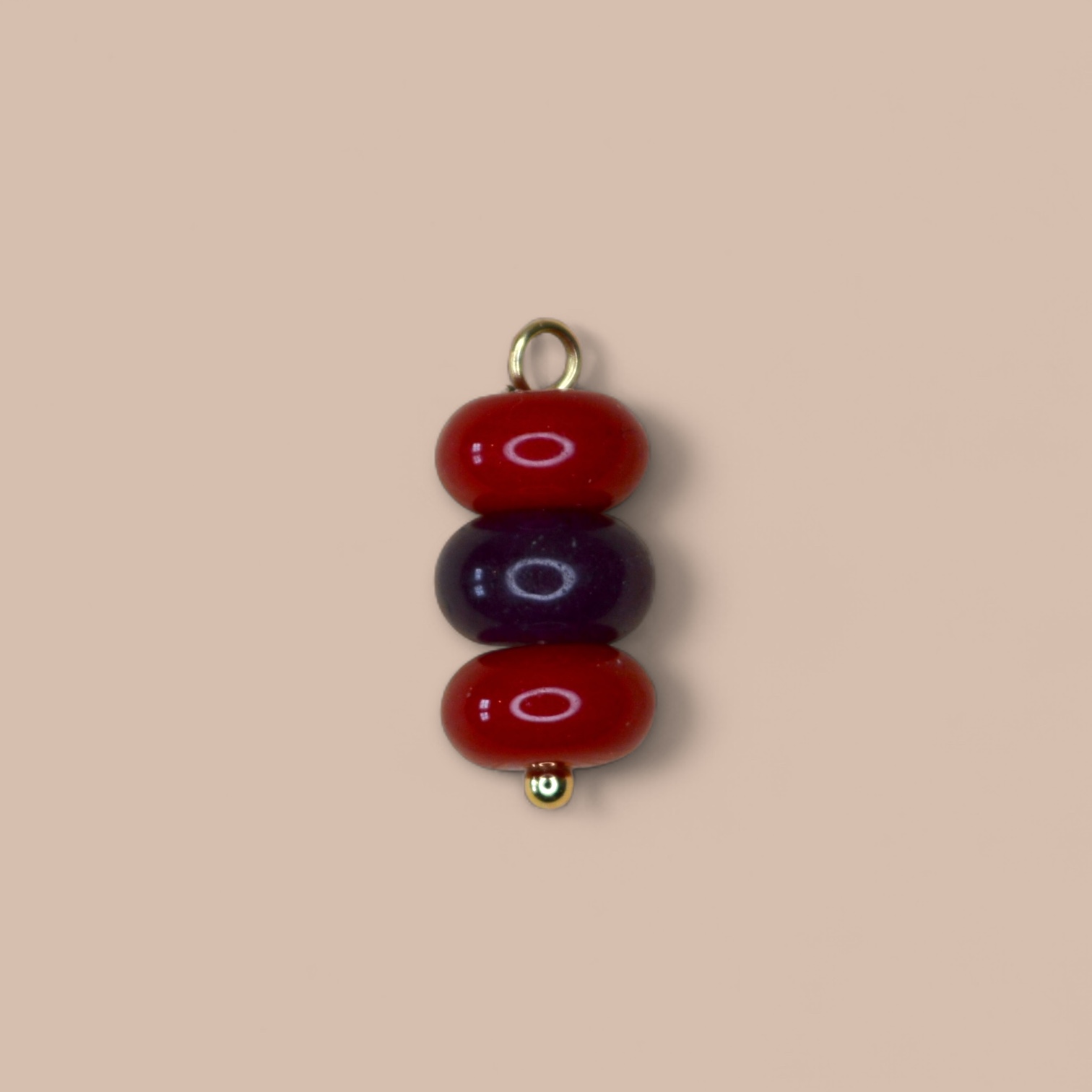 Jade 3-Stone Pendant Red/ Purple