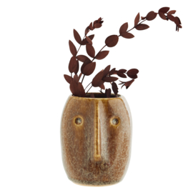 Flower Pot W/ Face Brown / Madam Stoltz