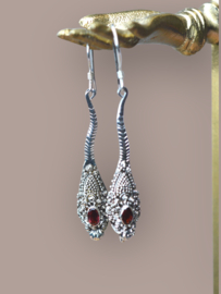 Agni Granaat Oorbellen - Sterling Zilver