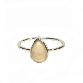 Rain Drop Citrine Ring Sterling Silver