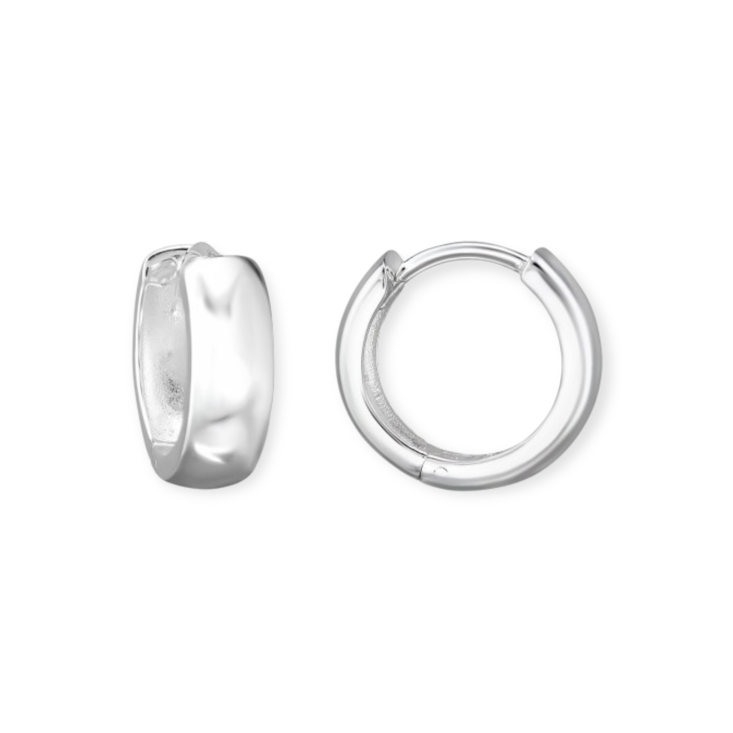 Chubby Huggie Hoops Sterling Silver