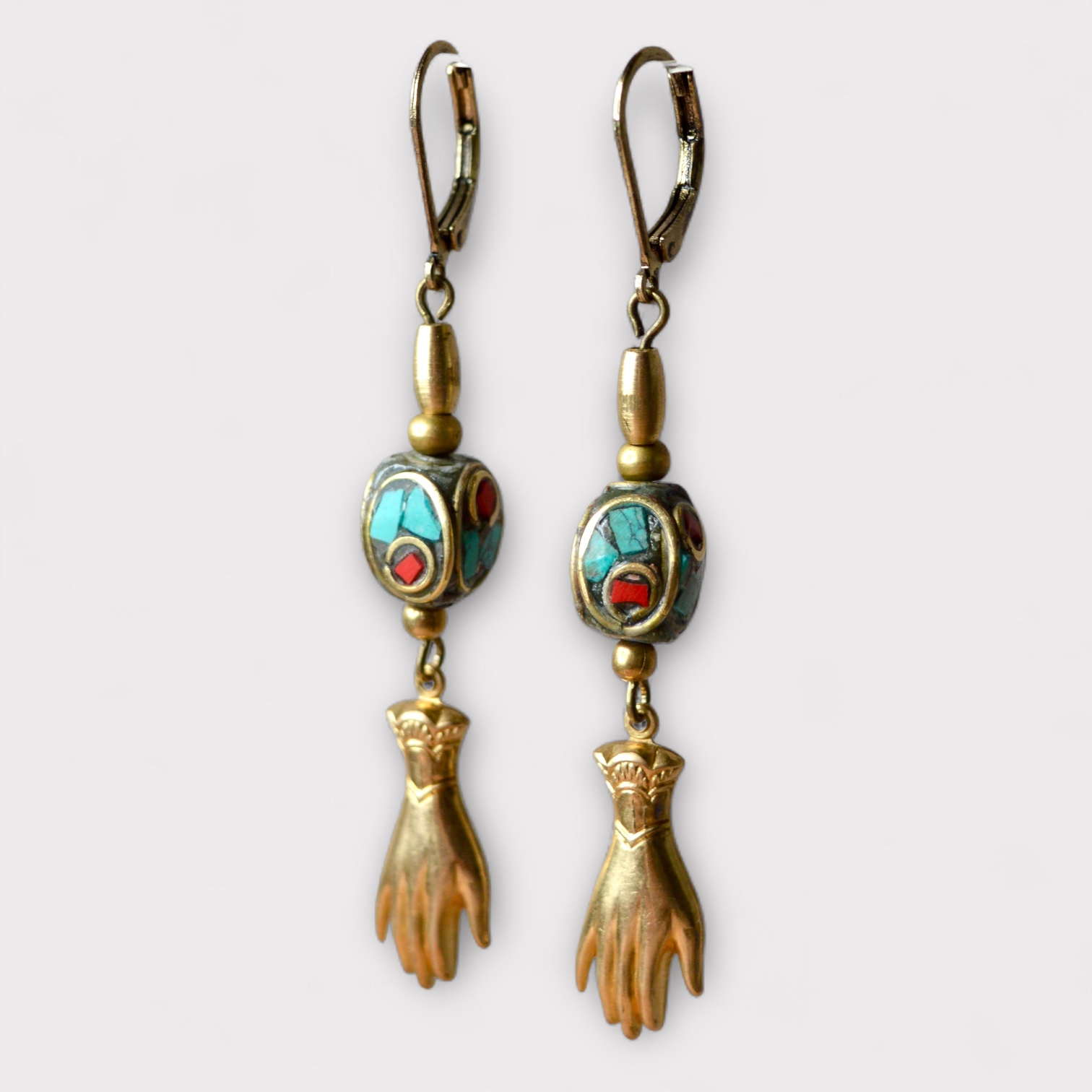 Pathura Hand Gemstone Earrings