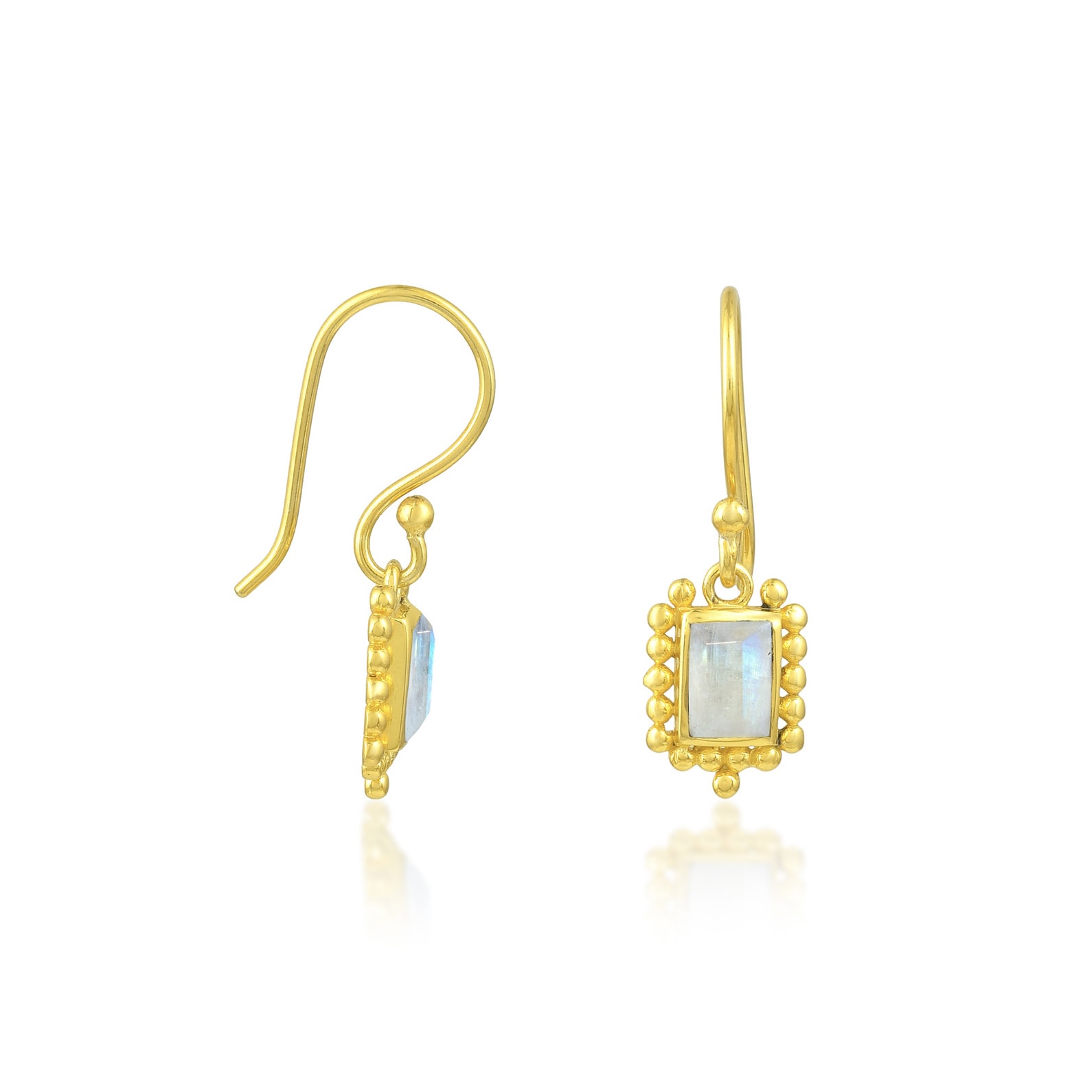 Moonstone Boho Earrings Gold Plated