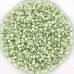 Miyuki Delica's 2mm Silverlined Opal Light Moss 1454