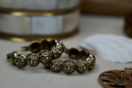 Button Hoops Oorbellen - Brass