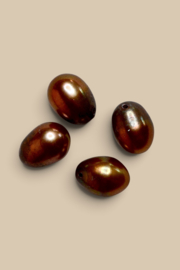Zoetwater Parel Kralen 8 x 11 mm - Brons/ Bruin (per 4 stuks)