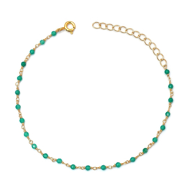 Green Onyx Harmonic Bracelet / Gold Vermeil