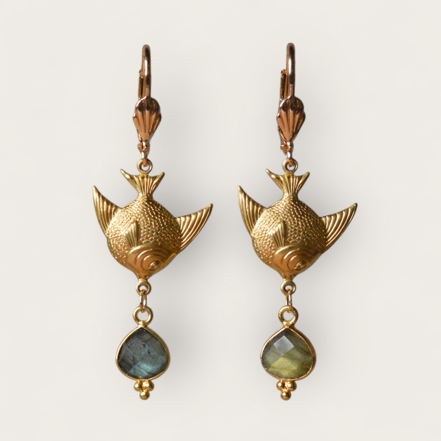 Kashi Fish Gemstone Earrings