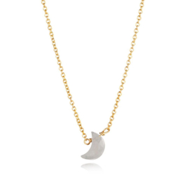Moonstone Gold Vermeil Moon Necklace