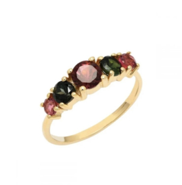 Tourmaline Multi Stone Ring Gold Vermeil