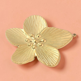 Gouden Bloesem Bedel - Stainless Steel Gold Plated