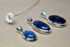 Oval Kyaniet Hanger - Sterling Zilver