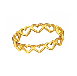 Chained Hearts Ring Gold Vermeil