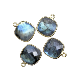 Square Labradorite Pendant Gold Plated