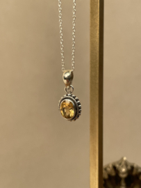 Dotted Citrine Pendant Sterling Silver