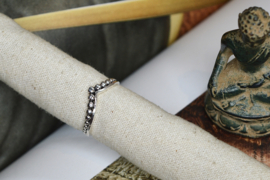 Dotted Chevron Ring Sterling Silver