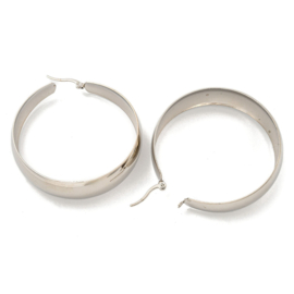 Chunky Hoops Oorbellen - Stainless Steel Zilver