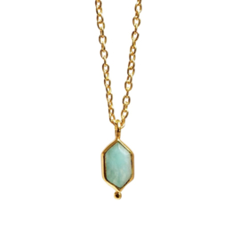 Amazonite Diamond Dot Gold Vermeil Necklace / Muja Juma