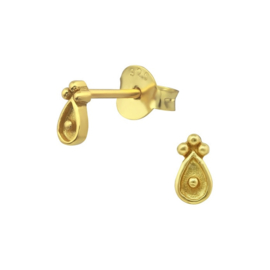 Antique Drop Studs Gold Vermeil Oorstekers