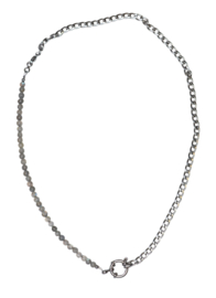 Labradoriet Duo Design Ketting - Stainless Steel