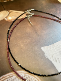 Garnet Necklace Sterling Silver