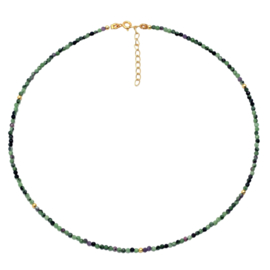 Ruby Zoisite Beaded Gold Vermeil Necklace