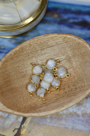 Maansteen Connector Bedel - Gold Plated