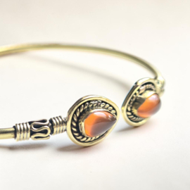 Tribal Carneool Bangle - Brass